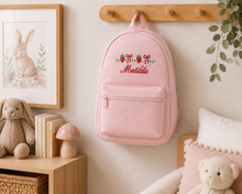 Load image into Gallery viewer, Personalised Children's Strawberry Embroidered Backpack/Rucksack