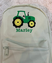 Load image into Gallery viewer, Personalised Children's Tractor Embroidered Backpack/Rucksack