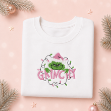Load image into Gallery viewer, Children's Grinchy Christmas Embroidered Jumper