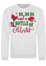 Load image into Gallery viewer, Adults Ho Ho Merlot Christmas Jumper.