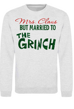 Load image into Gallery viewer, Adults Mrs Claus Marries The Grinch Christmas Jumper.