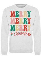 Load image into Gallery viewer, Adults Merry Merry Merry Christmas, Christmas Jumper.