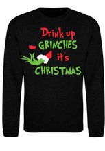 Load image into Gallery viewer, Adults Drink Up Grinches Christmas Jumper.