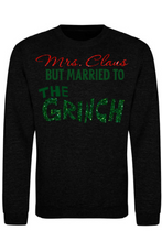 Load image into Gallery viewer, Adults Mrs Claus Marries The Grinch Christmas Jumper.