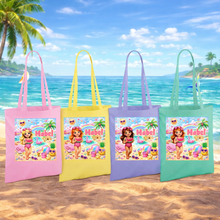 Load image into Gallery viewer, Personalised Childrens Girly Beach Tote Bag