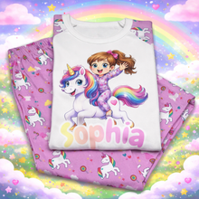 Load image into Gallery viewer, Personalised Children's Unicorn Pyjamas