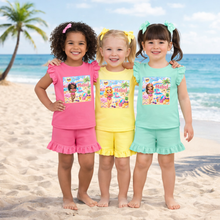 Load image into Gallery viewer, Personalised Children's Beach Frill Short Set.