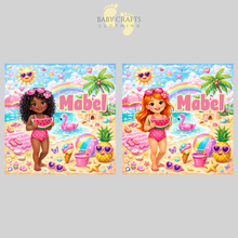 Load image into Gallery viewer, Personalised Children's Beach Frill Short Set.