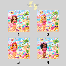 Load image into Gallery viewer, Personalised Childrens Girly Beach Tote Bag