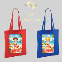 Load image into Gallery viewer, Personalised Childrens Boy Beach Tote Bag