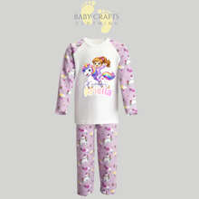 Load image into Gallery viewer, Personalised Children's Unicorn Pyjamas