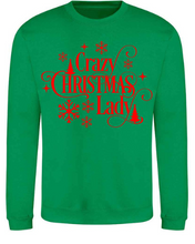 Load image into Gallery viewer, Adults Crazy Christmas Lady Christmas Jumper.