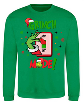 Load image into Gallery viewer, Adults Grinch Mode Christmas Jumper.