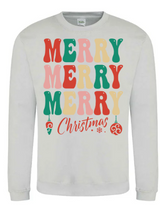 Load image into Gallery viewer, Adults Merry Merry Merry Christmas, Christmas Jumper.