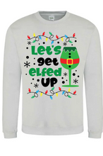 Load image into Gallery viewer, Adults Lets Get Elfed Up Christmas Jumper