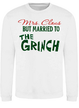 Load image into Gallery viewer, Adults Mrs Claus Marries The Grinch Christmas Jumper.