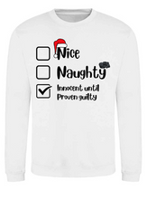Load image into Gallery viewer, Adults Naughty Or Nice List Christmas Jumper.