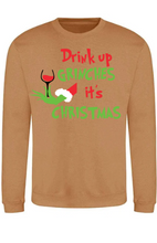 Load image into Gallery viewer, Adults Drink Up Grinches Christmas Jumper.