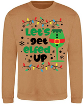 Load image into Gallery viewer, Adults Lets Get Elfed Up Christmas Jumper