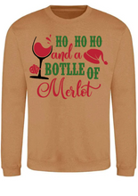 Load image into Gallery viewer, Adults Ho Ho Merlot Christmas Jumper.
