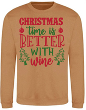 Load image into Gallery viewer, Adults Better With Wine Christmas Jumper.