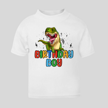Load image into Gallery viewer, Birthday Boy Dinosaur T-Shirt. (Various Colours Available)