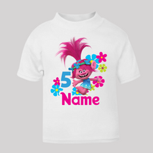 Load image into Gallery viewer, Personalised Children's Girl's Birthday T-Shirt. (Various Colours Available)