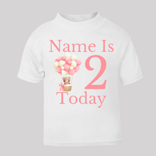 Load image into Gallery viewer, Personalised Children's Girl's Birthday T-Shirt. (Various Colours Available)