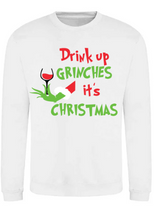 Load image into Gallery viewer, Adults Drink Up Grinches Christmas Jumper.