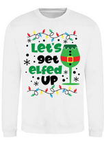 Load image into Gallery viewer, Adults Lets Get Elfed Up Christmas Jumper