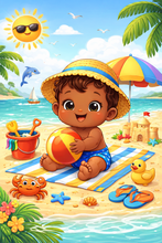 Load image into Gallery viewer, Personalised Childrens Boy Beach Tote Bag