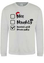 Load image into Gallery viewer, Adults Naughty Or Nice List Christmas Jumper.