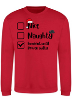 Load image into Gallery viewer, Adults Naughty Or Nice List Christmas Jumper.