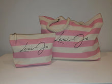 Load image into Gallery viewer, Personalised stripe accessory bag/makeup bag