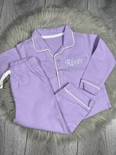 Load image into Gallery viewer, Embroidered Collared Pyjamas - Lilac