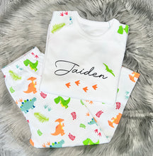 Load image into Gallery viewer, Personalised Children's Long Dinosaur Pyjama's