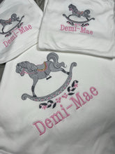 Load image into Gallery viewer, Personalised Embroidered Rocking Horse Baby Bundle