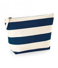 Load image into Gallery viewer, Personalised stripe accessory bag/makeup bag. Navy,Grey,Pink. - BabyCraftsUK
