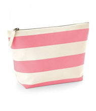 Load image into Gallery viewer, Personalised stripe accessory bag/makeup bag. Navy,Grey,Pink. - BabyCraftsUK