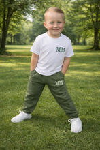 Load image into Gallery viewer, Personalised Children's Embroidered Jogger &amp; T-Shirt Set (Various Colours)
