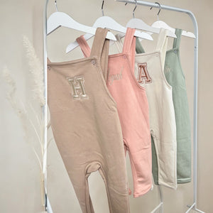 Personalised Embroidered Dungarees - Taupe