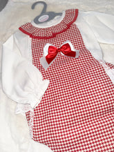 Load image into Gallery viewer, Red Bow Gingham Romper
