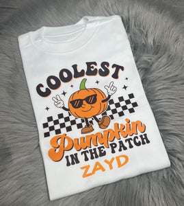 Personalised Children's Coolest Pumpkin T-Shirt