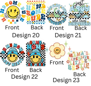 DTF TRANSFERS - PACK OF 10 VARIOUS DESIGNS