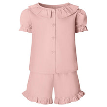 Load image into Gallery viewer, Personalised Children&#39;s Embroidered Frill Short Set.
