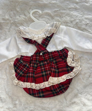 Load image into Gallery viewer, Red tartan 2 piece romper
