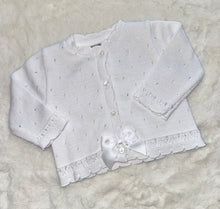 Load image into Gallery viewer, White Bow Baby Cardigan
