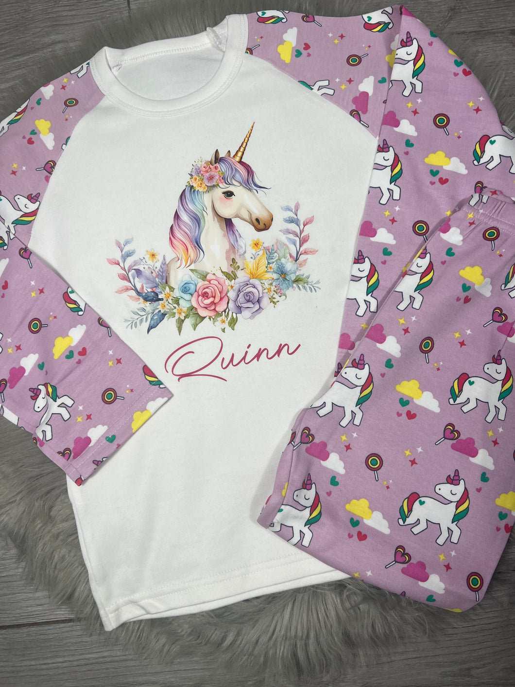 Personalised Children's Unicorn Pyjama's