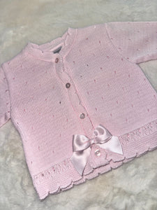 Pink Bow Baby Cardigan