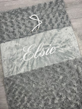 Load image into Gallery viewer, Personalised Grey Embrodiered Luxury Christmas Sack.
